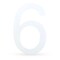 Arial Font White Painted MDF Wood Number 6 (Six) 6 Inches